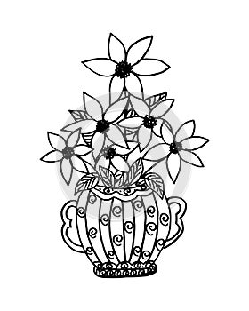 Flower coloring page design,easy coloring page design, flower doodle , flower line art design, flower doodle.