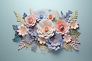 flower 3d paper wedding design