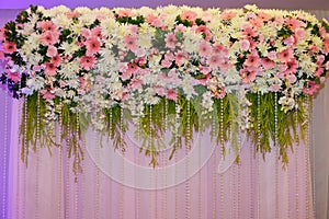 Flower decorate backdrop