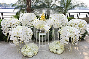 Flower decoration backdrop for wedding photography