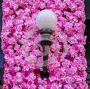 Flower decoration during famous Macy`s Annual Flower Show at the Macy`s Herald Square