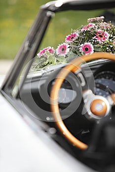 Flower decoration wedding car