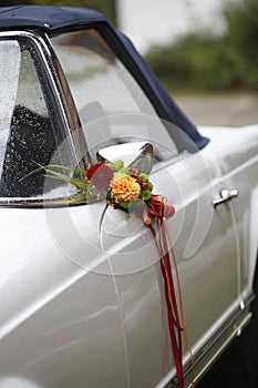 Flower decoration wedding car