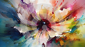 Flower digital paintig in watercolor style. Ai generative illustration