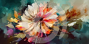 Flower digital paintig in watercolor style. Ai generative illustration