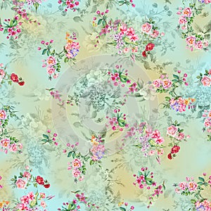 Flower digital print pattern background