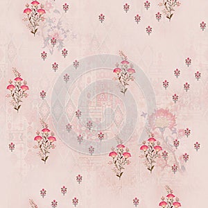 Flower digital print pattern background