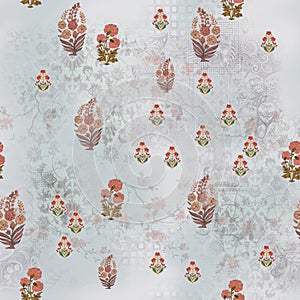 Flower digital print pattern background