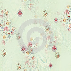Flower digital print pattern background