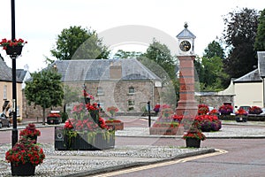 FLOWER DISPLAY IN TWYN SQUARE USK WALES