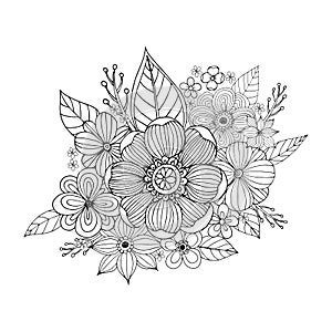 Flower doodle drawing freehand