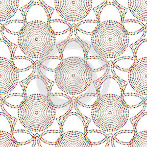 Flower dot colorful symmetry seamless pattern
