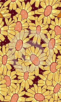 Flower drawing with chamomile