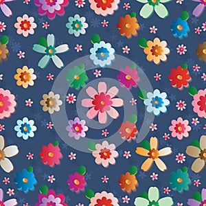 Flower effect symmetry seamless pattern