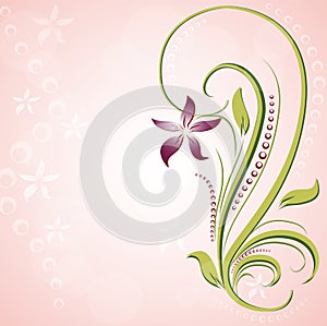 Flower element on a solar background.