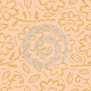 Flower empty line style fabric seamless pattern