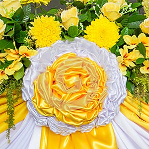 Flower and fabrics decoration.