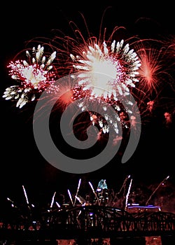 Flower Fireworks Over the Cincinnati Skyline