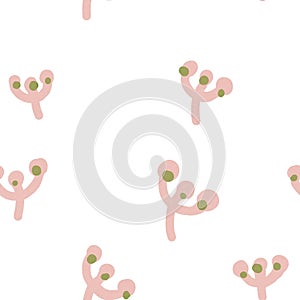 Flower floral pink cute abstract seamless pattern