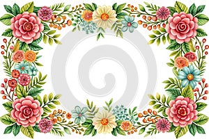 Flower Frame. Frame Border design with floral elements