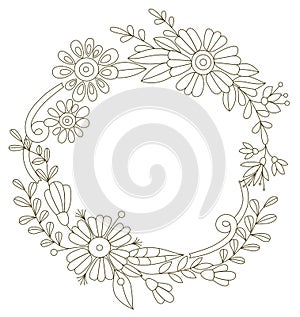 Flower frame. Designed for invitations for the hol