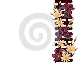 Flower, frame, floral, flowers, border, nature, pink, white, spring, red, leaf, isolated, postcard, Christmas, design, abstract, p