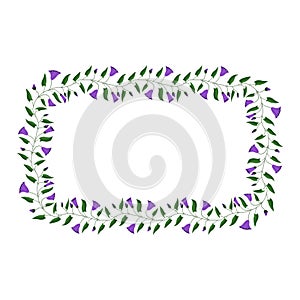 Flower frame. Flowers and leaves of the field bindweed. Vector illustration