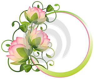 Flower frame. lotus Flower