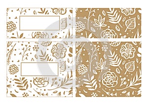 Flower frame template for wedding invitation and greeting card.