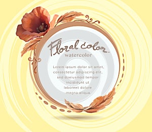 Flower frame vintage style,water style,text background,space