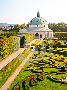 Flower Garden with baroque rotunda in Kromeriz