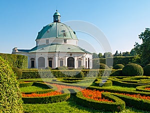 Flower Garden with baroque rotunda in Kromeriz