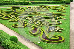 Flower garden of Castle in Kromeriz