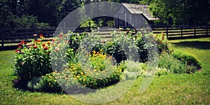 Flower Garden with Outbuilding