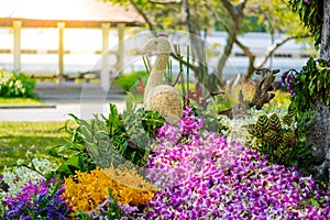 Flower garden is shaped peacock