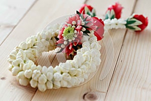 Flower garlands in Thai style