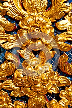 Flower in gold temple bangkok thailand incision of the