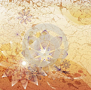 Flower on grange background