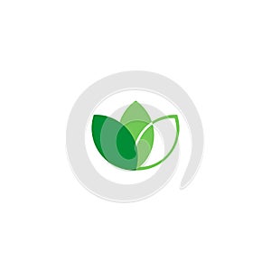 Flower Green Leaf Logo Icon Symbol Vector Design Leaves Abstract Illustration. Harmony Herbal Biology