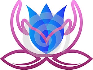 Flower hand logo