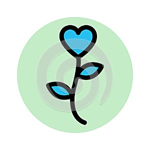 Flower, heart fill background vector icon which can easily modify or edit