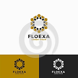 Flower Hexagon Logo Template