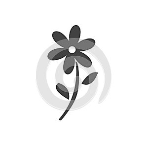 Flower icon. Beautiful flower in black and white. Flat icon design.