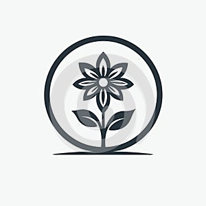 Flower icon, beautiful spring floral logo graphic, Vector illustration. Flat design style, generative ai