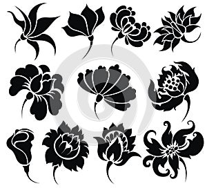 Flower icon set