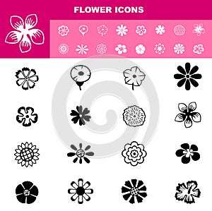 Flower icon set