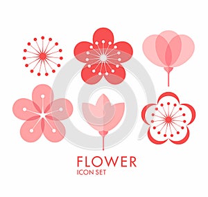 Flower. Icon set. Sakura photo