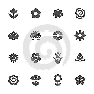 Flower icon set . Vector Illustration