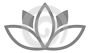 Flower icon. Three petal lotus. Peace symbol