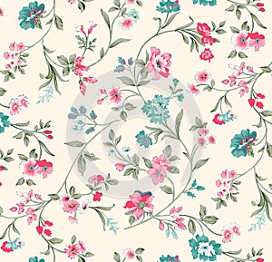 Flower Illustration pattern in simple background